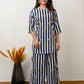 Ocean Stipes Blue Rayon  Co-ord set