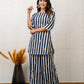Ocean Stipes Blue Rayon  Co-ord set