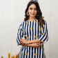 Ocean Stipes Blue Rayon  Co-ord set