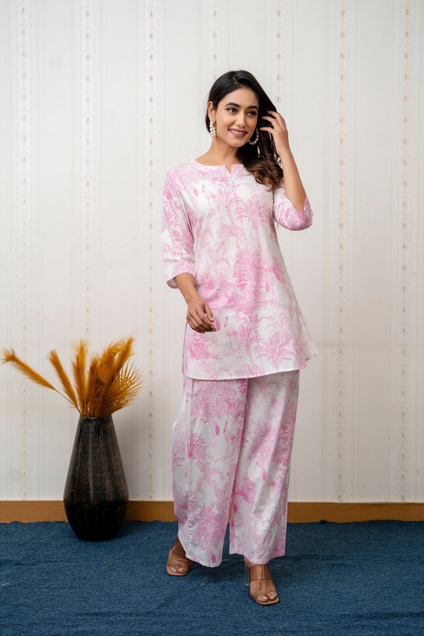 Blush Medow pink Rayon Co-ord set