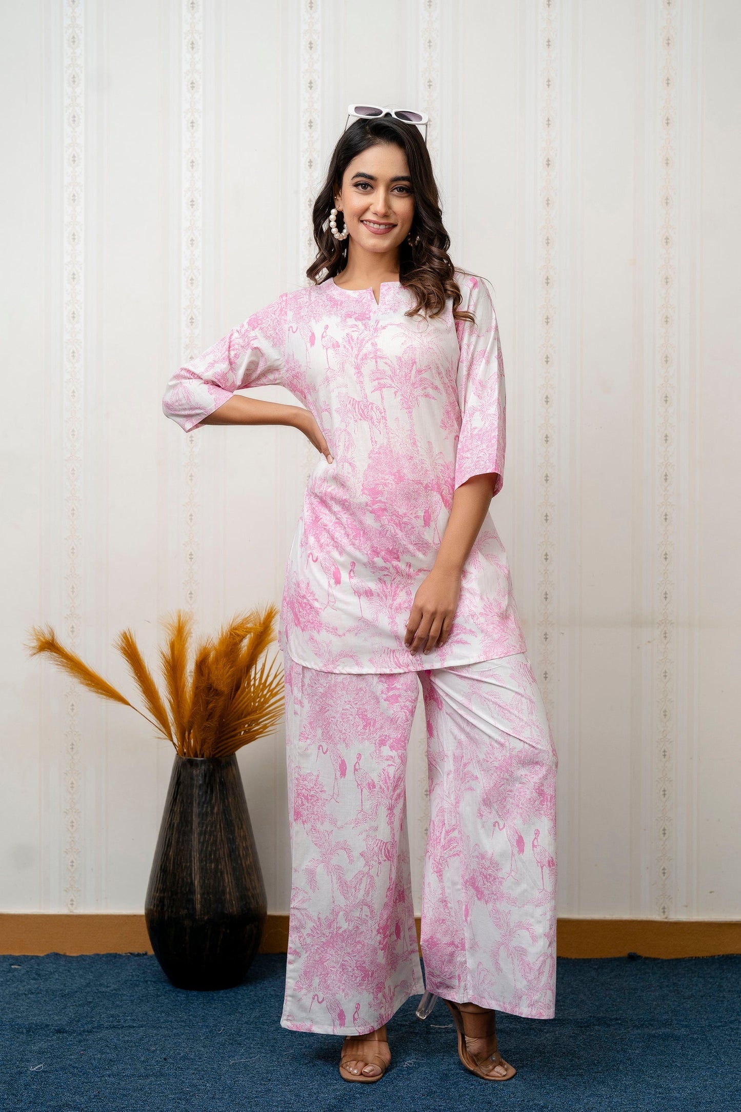 Blush Medow pink Rayon Co-ord set