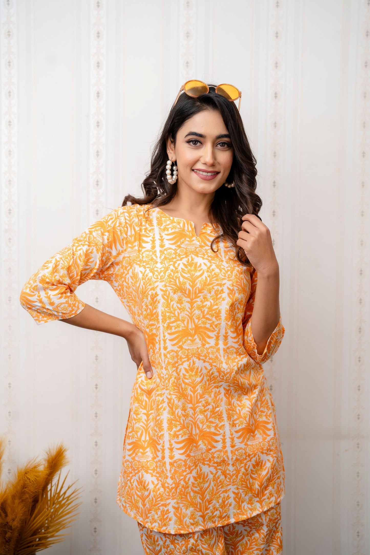 Citrus Grove Orange Rayon Co-ord set