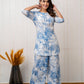 Azure Bloom Rayon Co-ord set