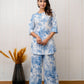 Azure Bloom Rayon Co-ord set