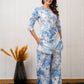 Azure Bloom Rayon Co-ord set