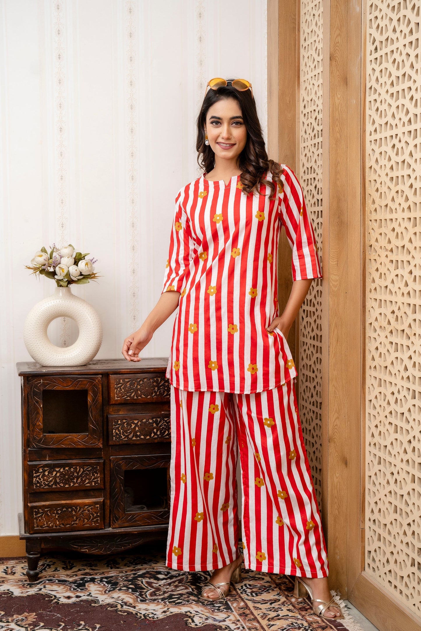 Timeless Style in a Bold Print Rayon Co-ord set