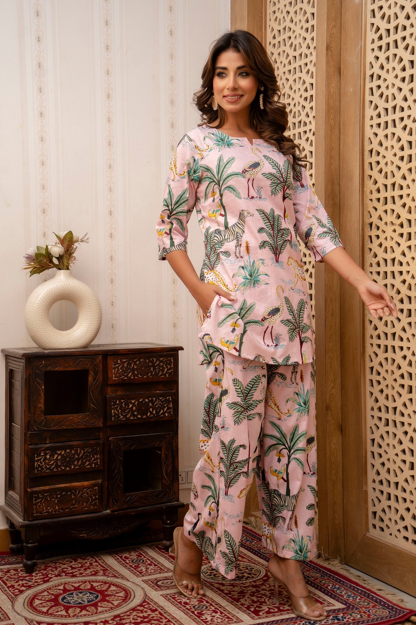 Rosy Reverie Rayon Co-ord set