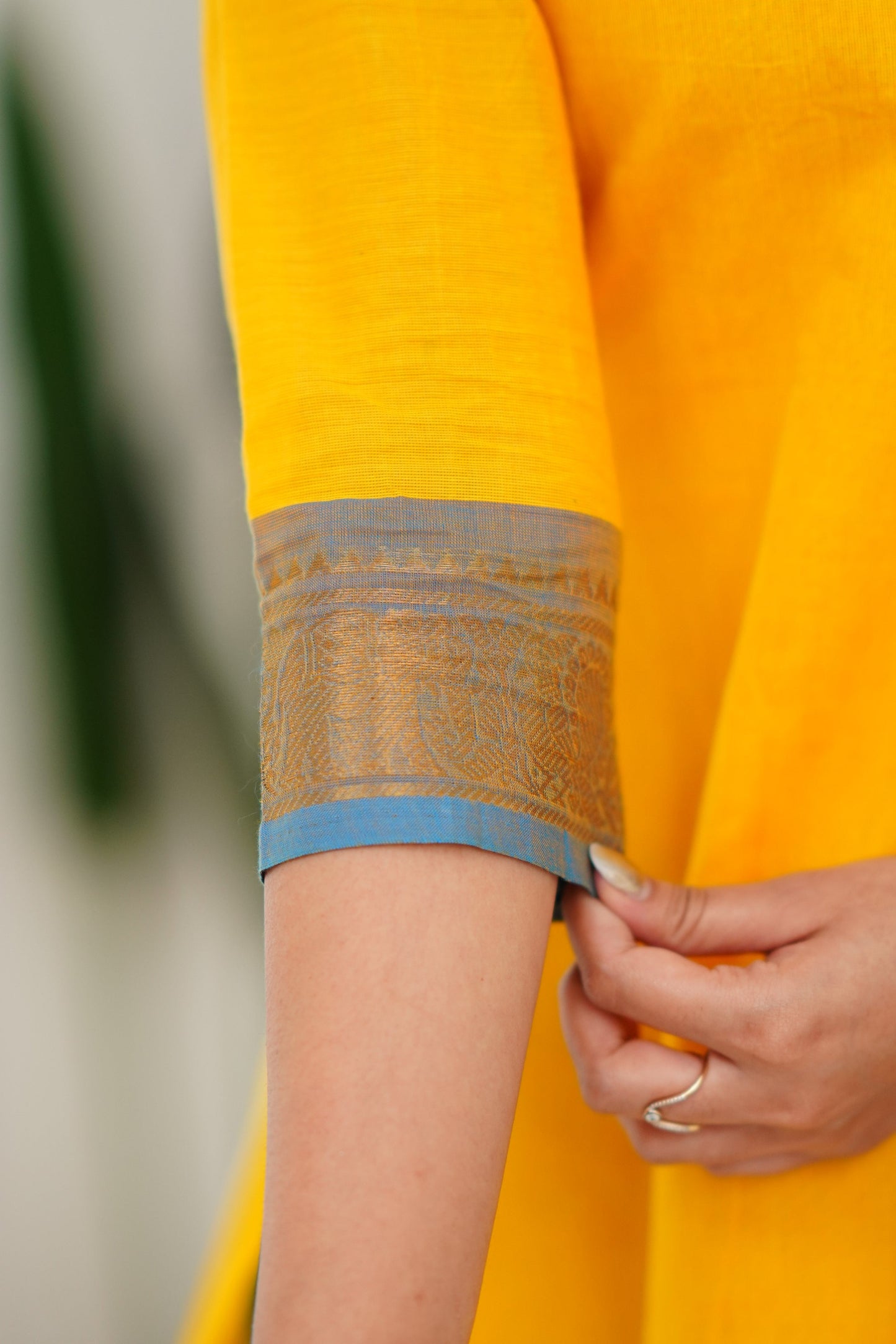 Cotton Kurti and Dupatta with Intricate Weaving Work