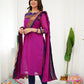 Cotton Kurti and Dupatta with Intricate Weaving Work