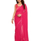 Ready to Wear Pink Color Printed Georgette Saree with Lace
