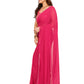Ready to Wear Pink Color Printed Georgette Saree with Lace