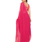 Ready to Wear Pink Color Printed Georgette Saree with Lace