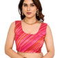 Ready to Wear Pink Color Printed Georgette Saree with Lace