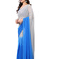 Ready to Wear Blue Color Printed Georgette Saree with Lace