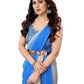Ready to Wear Blue Color Printed Georgette Saree with Lace