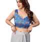 Ready to Wear Blue Color Printed Georgette Saree with Lace