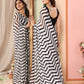 Black & White Zigzag Print Ready to Wear Georgette Saree – Pre-Stitched Daily Wear Saree