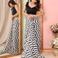 Black & White Zigzag Print Ready to Wear Georgette Saree – Pre-Stitched Daily Wear Saree