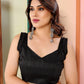 Black & White Zigzag Print Ready to Wear Georgette Saree – Pre-Stitched Daily Wear Saree