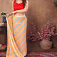 Ready to Wear Yellow Leriya Color Printed Georgette Saree with Lace