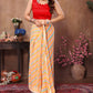 Ready to Wear Yellow Leriya Color Printed Georgette Saree with Lace