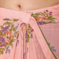 Ready to Wear Peach Color Printed Georgette Saree with Lace