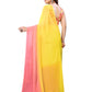 Ready to Wear Yellow Color Printed Georgette Saree with Lace