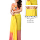 Ready to Wear Yellow Color Printed Georgette Saree with Lace