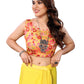 Ready to Wear Yellow Color Printed Georgette Saree with Lace
