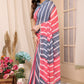 Ready to Wear Pink Leriya Color Printed Georgette Saree with Lace