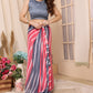 Ready to Wear Pink Leriya Color Printed Georgette Saree with Lace
