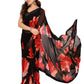 Ready to Wear Black Color Printed Georgette Saree with Lace