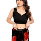 Ready to Wear Black Color Printed Georgette Saree with Lace