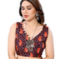 Ready to Wear Red Color Printed Georgette Saree with Lace
