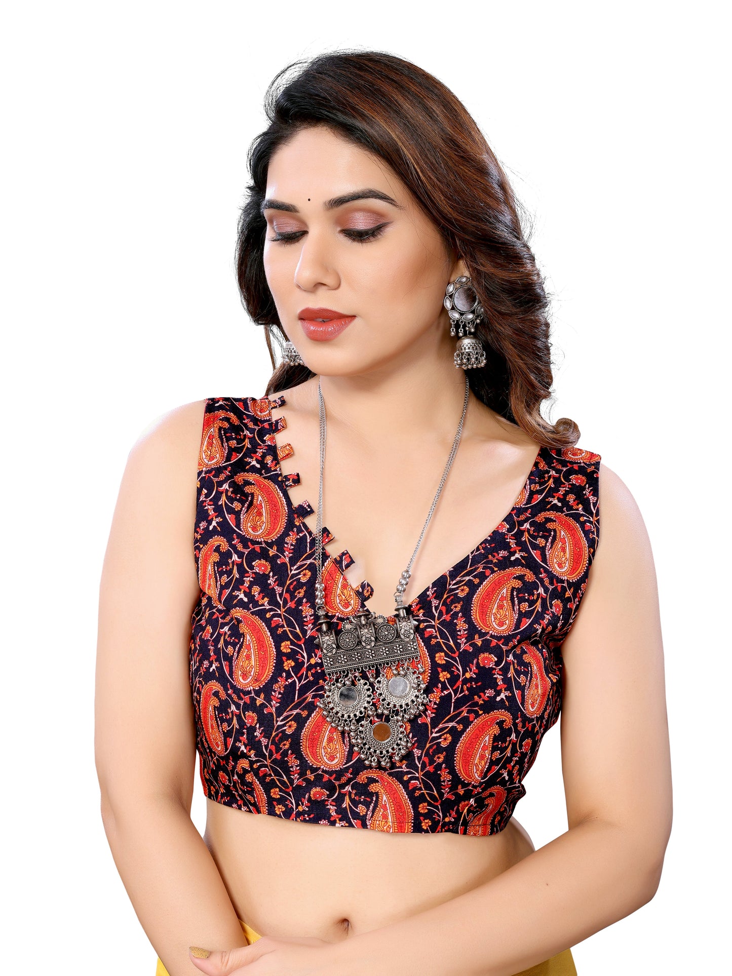 Ready to Wear Red Color Printed Georgette Saree with Lace