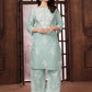 Beautiful Green Chikankari Cotton Kurti with pant
