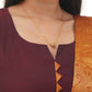 Maroon Cotton Kurti with Bold Orange Border – Classic Charm Meets Contemporary Style