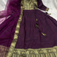 Melobita Silk Full-Length Anarkali Gown Kurti with Sheer Golden-Border Dupatta
