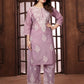 Beautiful Purple Chikankari Cotton Kurti with pant