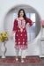Chikankari Style Maroon Embroidered Heavy Rayon Cotton Kurti & Pant Set
