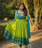 Anarkali Kurta Set in Vichitra Silk with Zari Detailing
