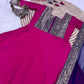 Anarkali Kurta Set in Vichitra Silk with Zari Detailing