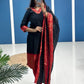 Black Shade Cotton Kurta and Dupatta Set