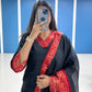 Black Shade Cotton Kurta and Dupatta Set