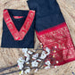 Black Shade Cotton Kurta and Dupatta Set