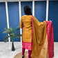 Yellow Cotton Kurta Set with Pink Border – Bold and Beautiful.