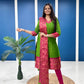 Fresh Light Green Cotton Kurta Set with Pink Tone Border – Graceful and Vibrant