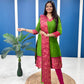 Fresh Light Green Cotton Kurta Set with Pink Tone Border – Graceful and Vibrant