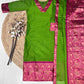 Fresh Light Green Cotton Kurta Set with Pink Tone Border – Graceful and Vibrant