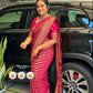 Soft Lichi Silk Jacquard Saree with Contrast Blouse – Wedding & Party Wear